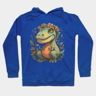 Floral cute dinosaur trex gift ideas kids floral dino trex gift ideas Hoodie